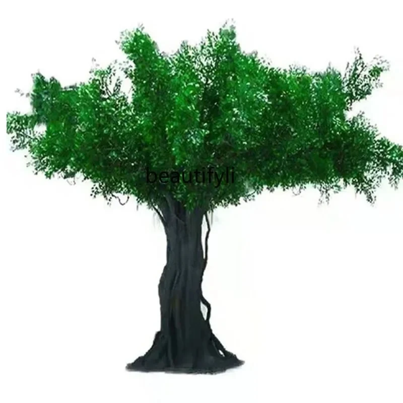 Simulation Large Fake Trees Dry FRP Wrapped Pillars Red Maple Indoor Decorative Landscaping Cherry Blossom Wishing Tree