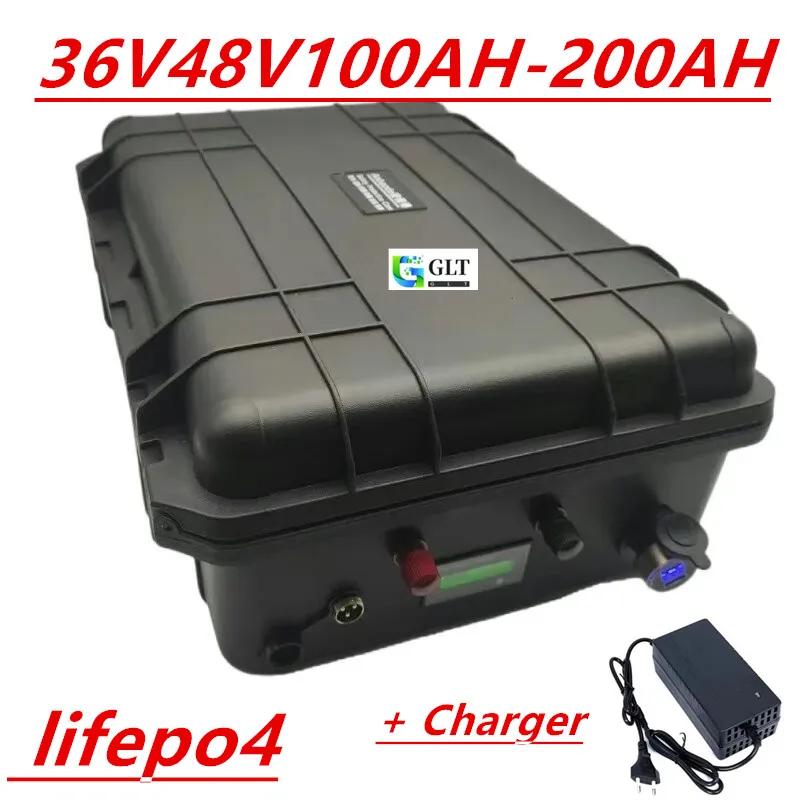 Lifepo4 Lithium Battery 36V 48V 100AH 150Ah 200AH with Bluetooth BMS APP for Solar Inverter EV Fishing Boat - 100% New High Capa
