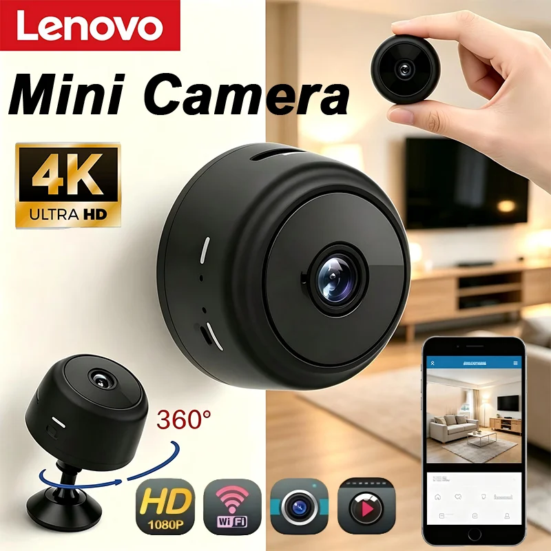 Lenovo New 1080P Mini Camera WiFi Wireless Security Protection Remote Monitor Camcorders Video Surveillance Smart Home HD Camera