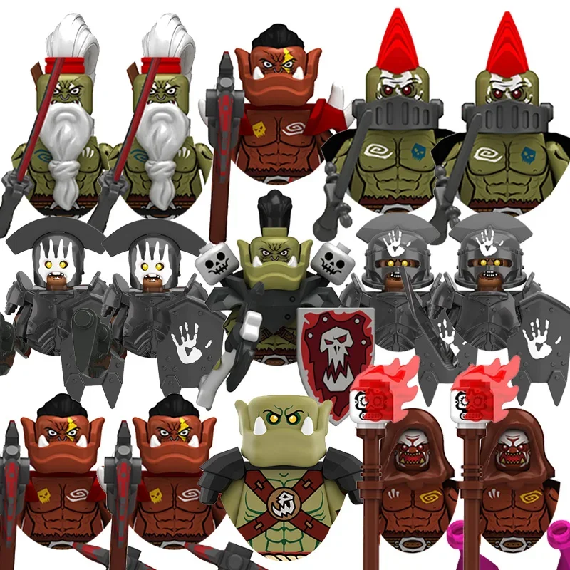 

Детские игрушки, средневековые фигурки солдат «Властелин колец», Урук-хай, орк, модель, строительные блоки из мелких частиц, детские подарки на день рождения