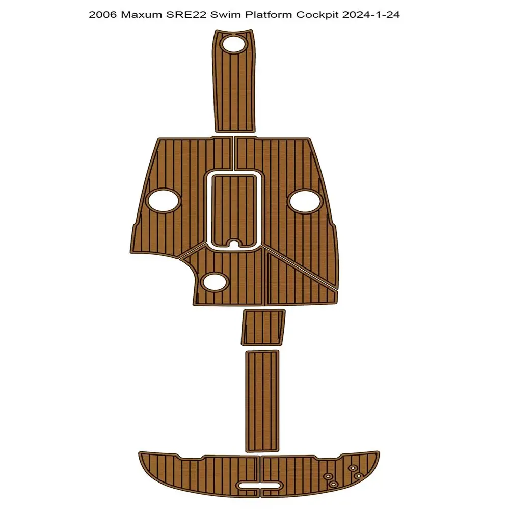 

2006 Maxum SRE22 Swim Platform Cockpit Pad Boat EVA Foam Faux Teak Deck Floor Mat SeaDek MarineMat Style Self Adhesive gk16