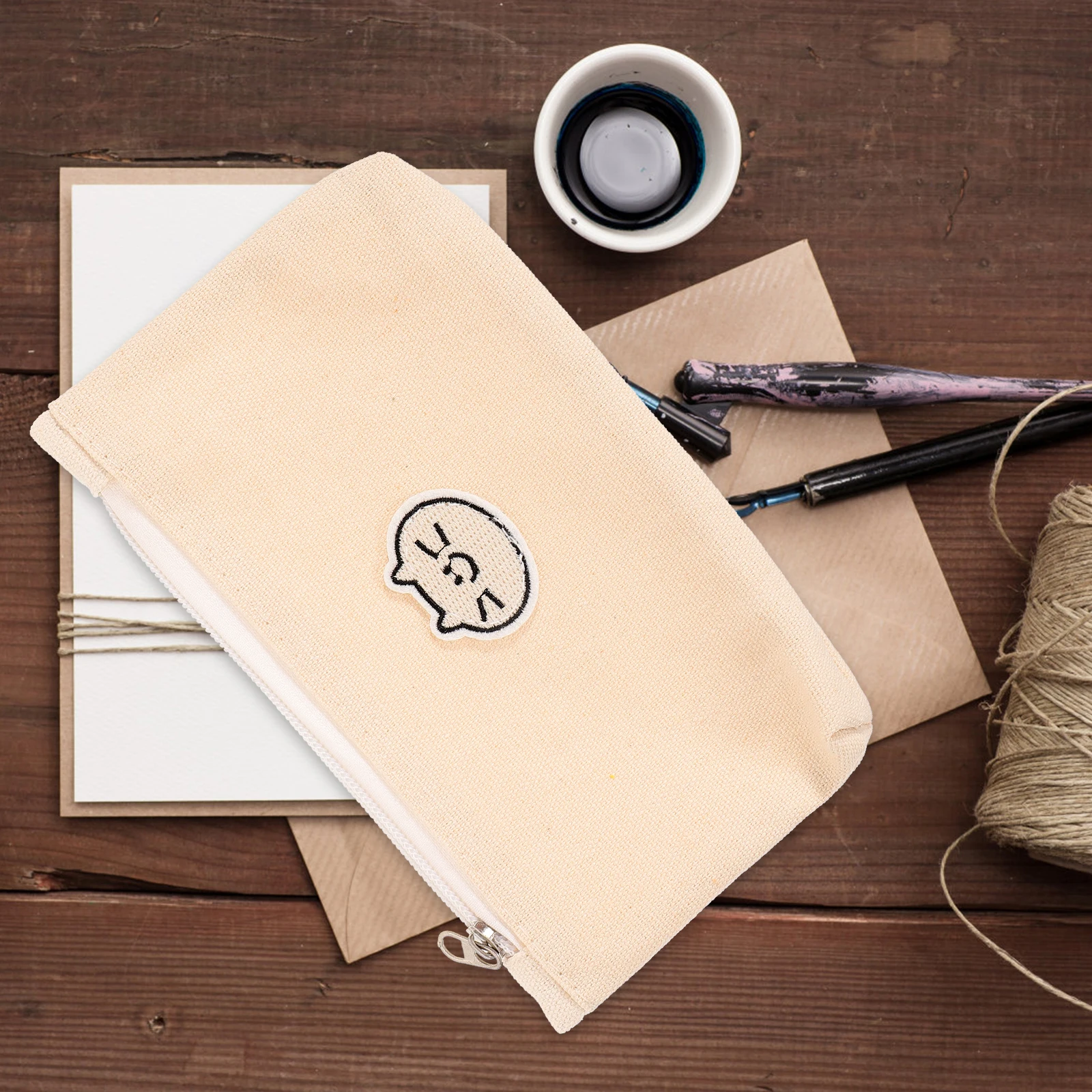 Пенал с изображением кота, большая вместительная сумка, большой органайзер, белый держатель, кавайный простой японский чехол для хранения