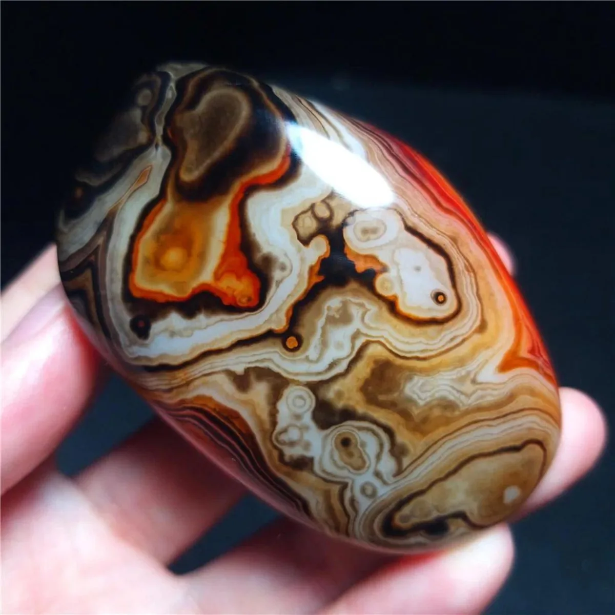 Vibrant Color Banded Agate Worry Stone, Gift Stone, Tumbled Polished, Jewelry Making, Natural Stone, Crystal Collection