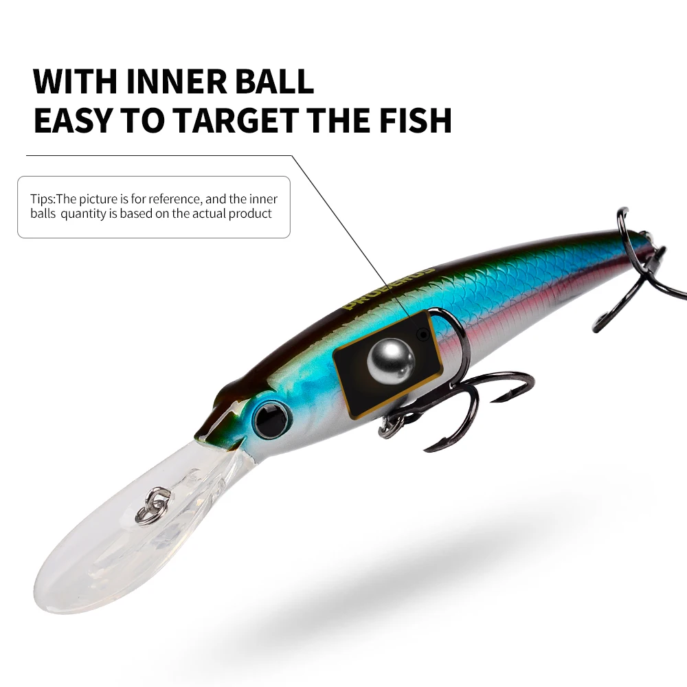 PROBEROS 1 Stück 19 cm 53 g großer Minnow-Köder, zum Angeln mit mehreren Arten, Laser-Kunstköder, Salzwasser-Langwurf-Trolling-Wobbler – Detail 6