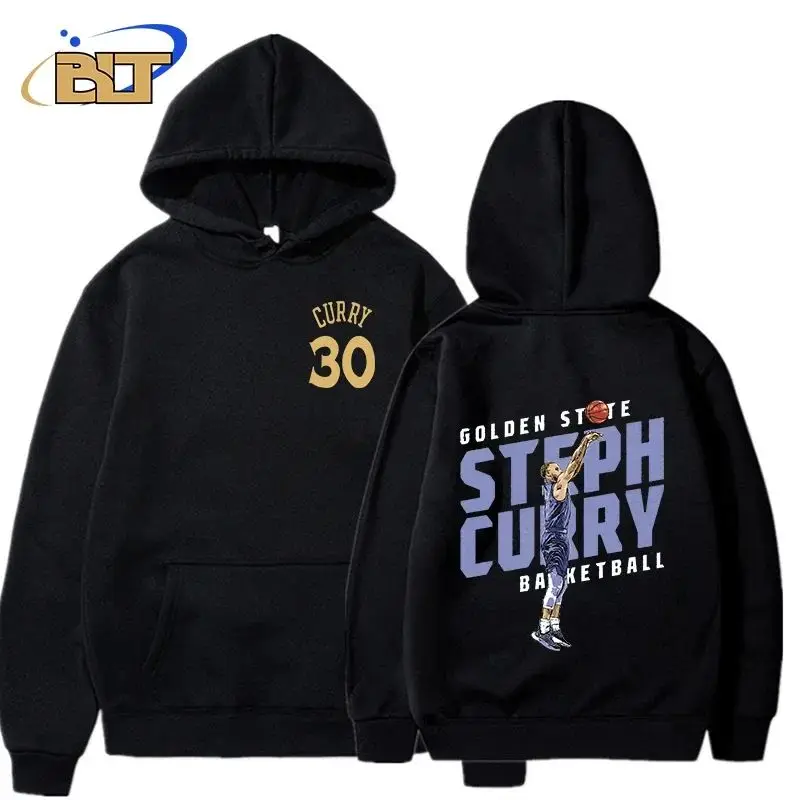 stephen curry double-sided printed adult hoodie loose large size sports sweatshirt casual top for men and women