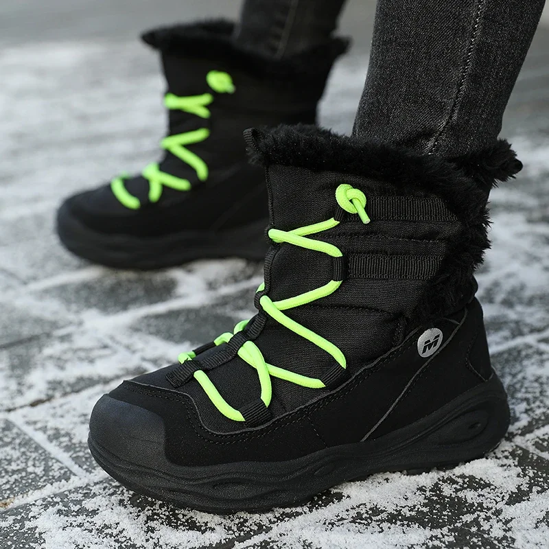 

2025 Winter Kids' Snow Boots - Fashion Warm Ankle Boots for Boys & Girls Outdoor Anti-slip Sports Sneakers with Soft Sole