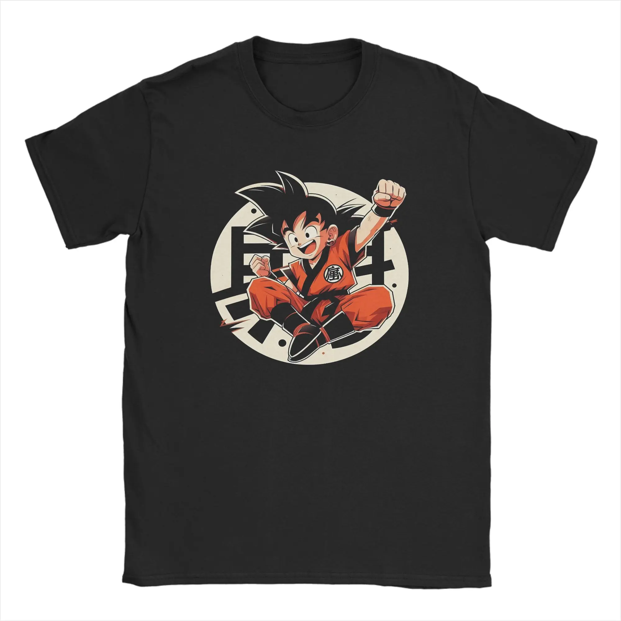 Streetwear T-Shirt Kanji Goku Dragon Ball Cotton T Shirts  Novelty Tee Shirt for Men Summer Aesthetic Pattern Short Sleeve Tops