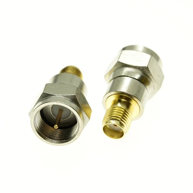 2Pcs SMA Male To F Type TV Male Female Connector RPSMA To F Plug Jack Adapter kit RF Coaxial Coax wire Connector Copper