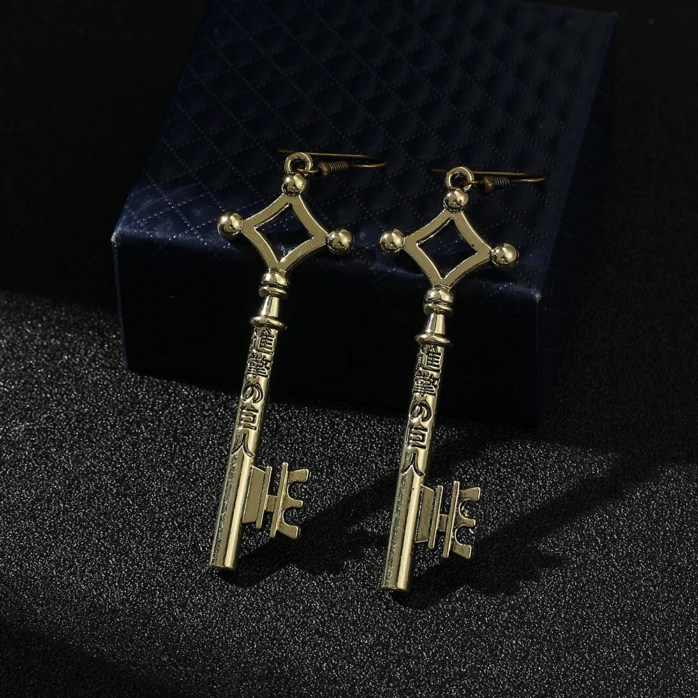 Alan Anime Figure Key Earrings Creative Fashion Ear Jewelry Accessory for Women Men Cosplay Personality Gifts