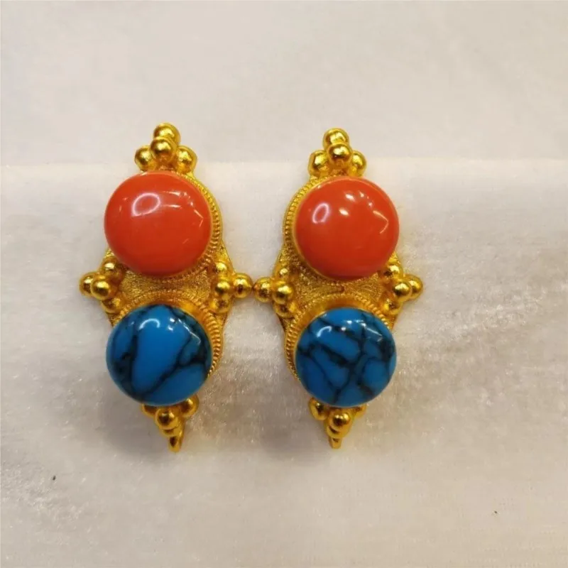 

Традиционные этнические украшения, высококачественные роскошные серьги в тибетском стиле, популярные нелиняющие крупные аксессуары.