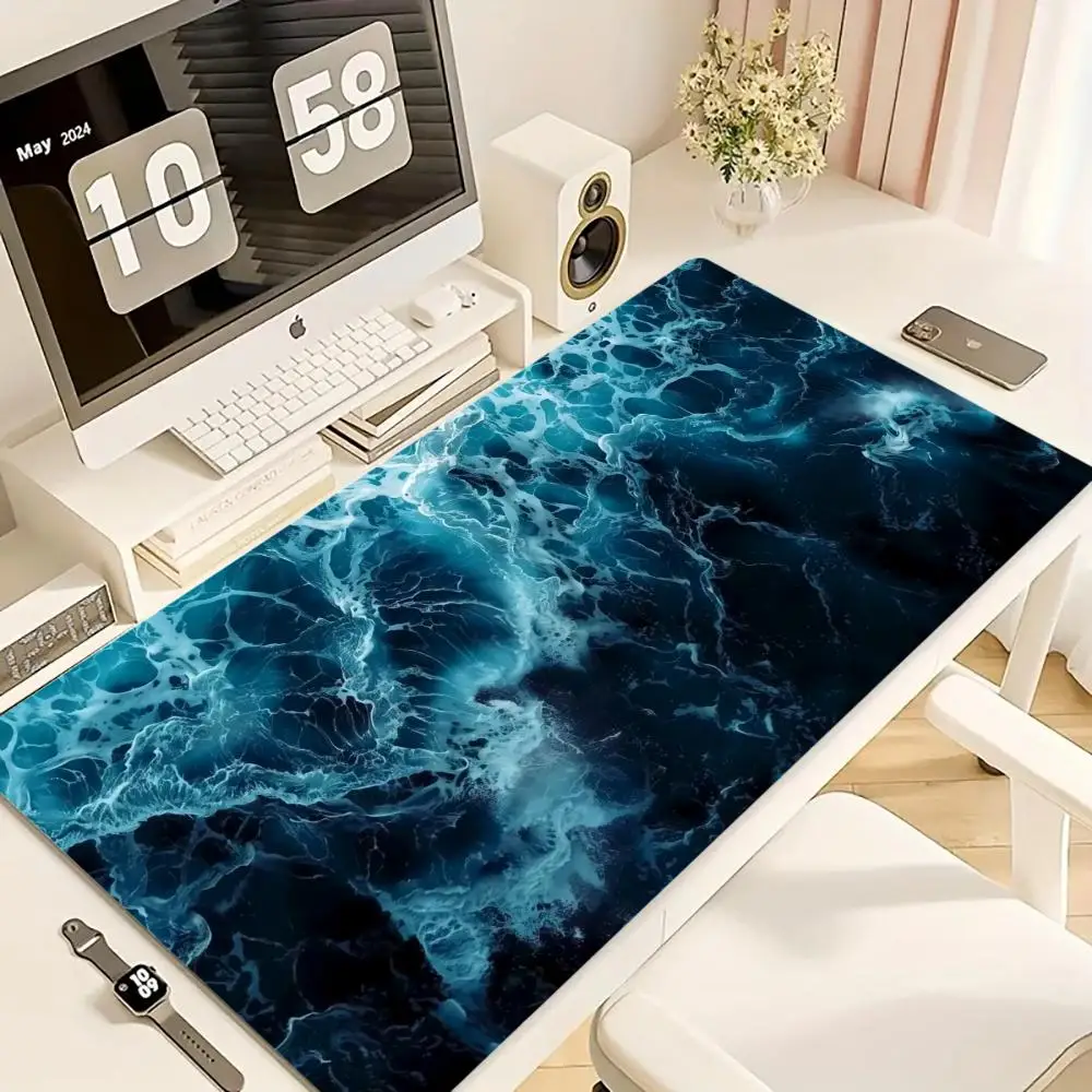 

Ocean Waves Large XL Gaming Mouse pad Computer HD Keyboard Mausepad Mat Rubber Anti-Slip Office Cushion Desk Accessories 900X400