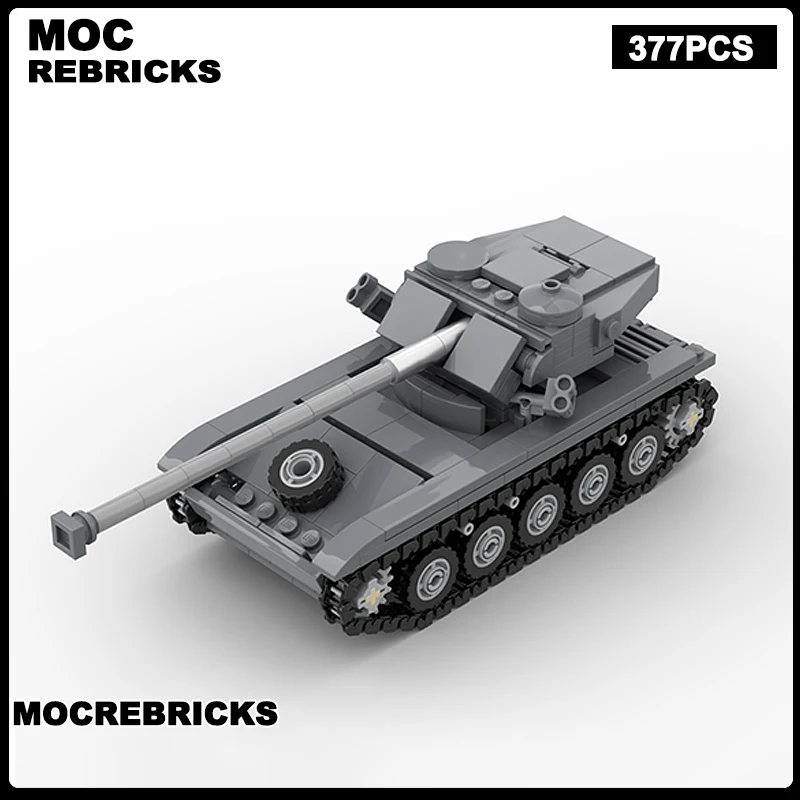 WW II Militärserie Großbritannien FV4005 Stufe 2 Strv 103 AMX 13 Leuchtpanzer MOC Bausteinmodell Spielzeug Senior Brick Weihnachtsgeschenke