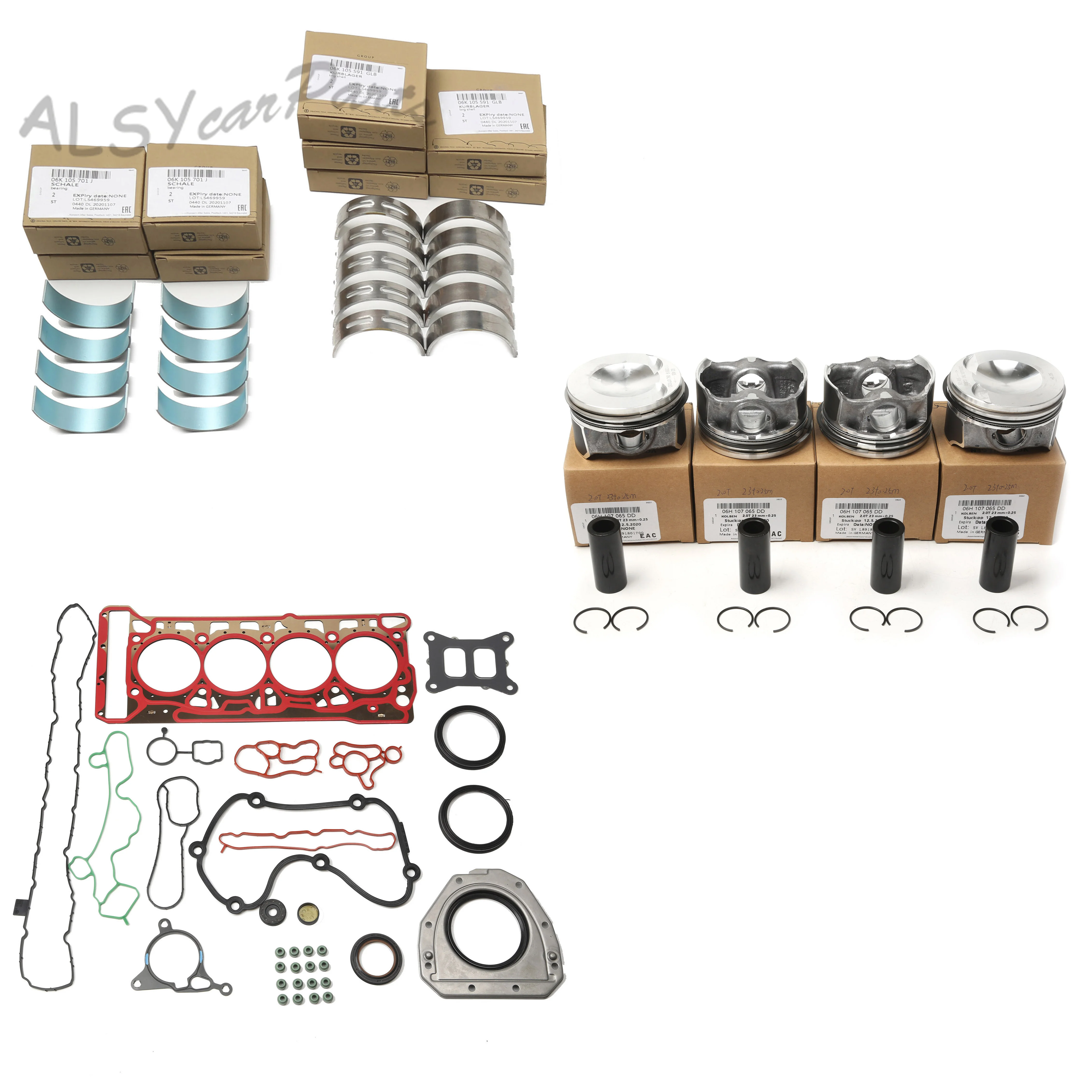 Engine Repair Kit Pistons +0.25MM 06H107065DD For VW GOLF V PASSAT CC B6 TRANSPORTER Audi A3 A5 Q3 TT Skoda SUPERB II 06J103383R