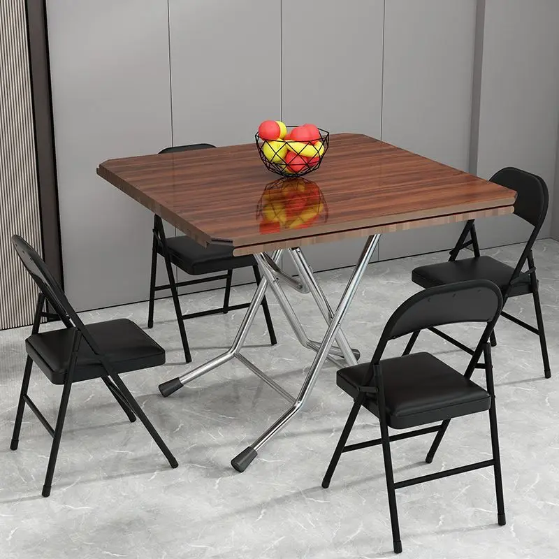 Folding Dining table Household foldable simple round table 4 people 8 small apartment foldable square