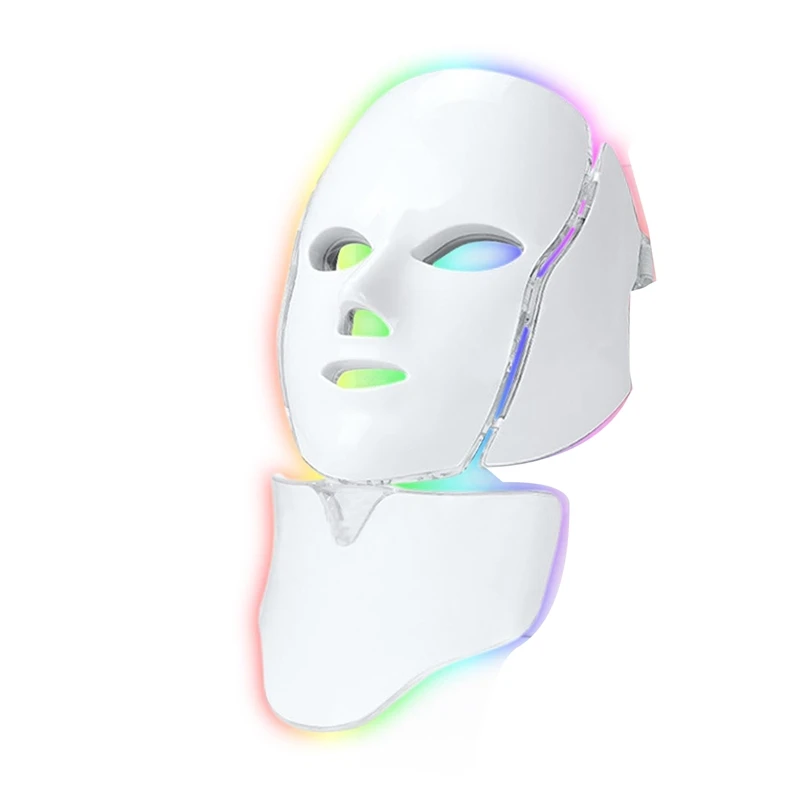 Blauw rood lichttherapiemasker voor gezicht, 7-kleuren LED-gezichtsmasker lichttherapie, LED-gezichtsmasker lichttherapie thuis