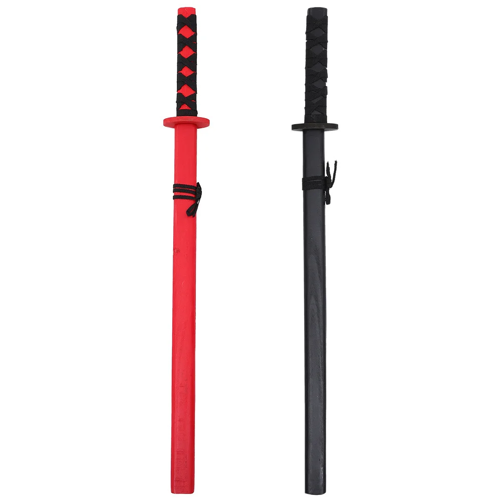 2 قطعة السيف الخشبي التفاعلي للأطفال اللعب مقاومة للاهتراء تأثيري حفلة الهالوين جمع الأطفال الدعامة لعبة السيف