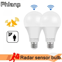 Bombilla con Sensor de movimiento y Radar de microondas, lámpara LED E27, 85-265V, infrarroja inteligente, ahorro de energía, para porche del hogar