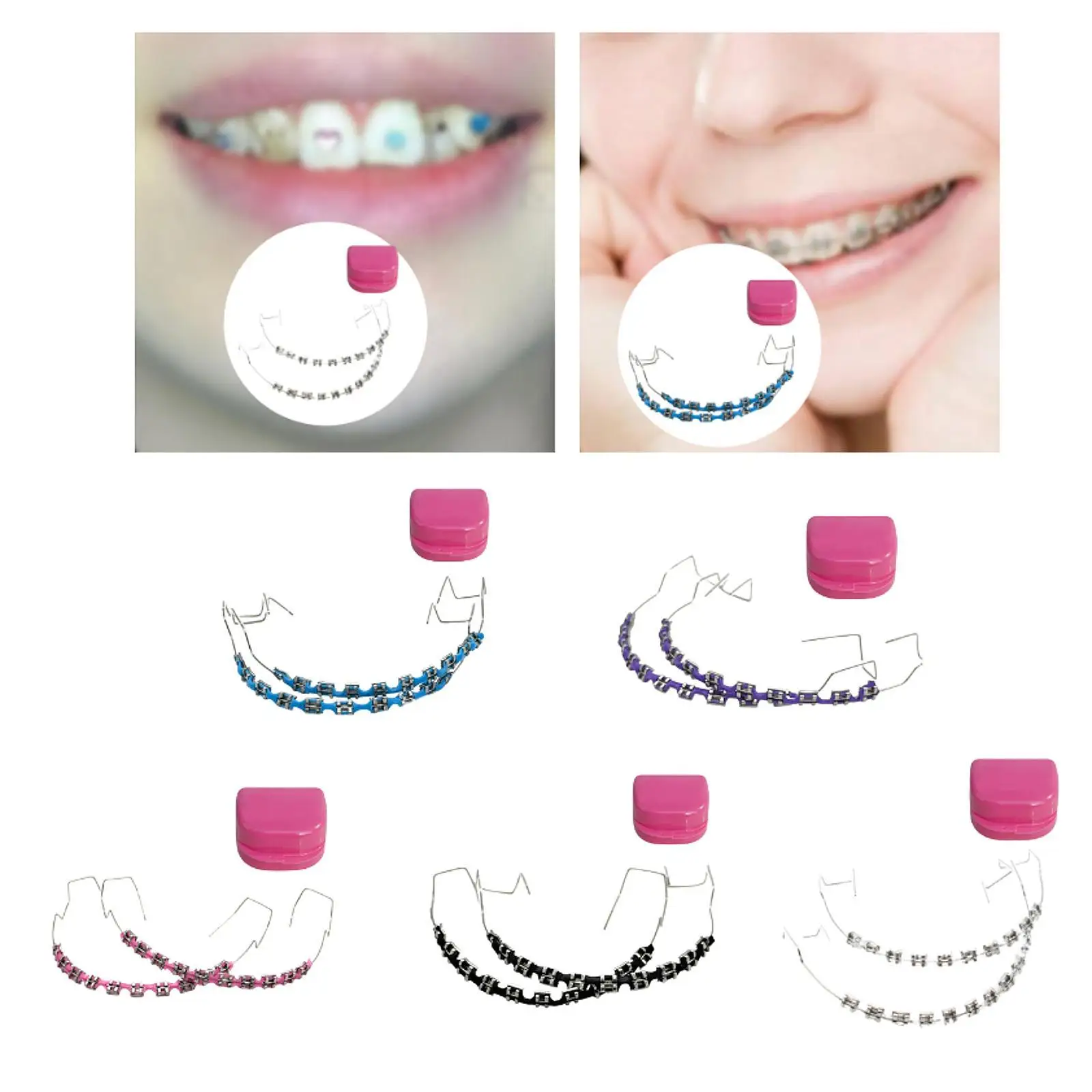 

Temporary Tooth Decoration with Storage Box with Metal Wires for Adults Kids