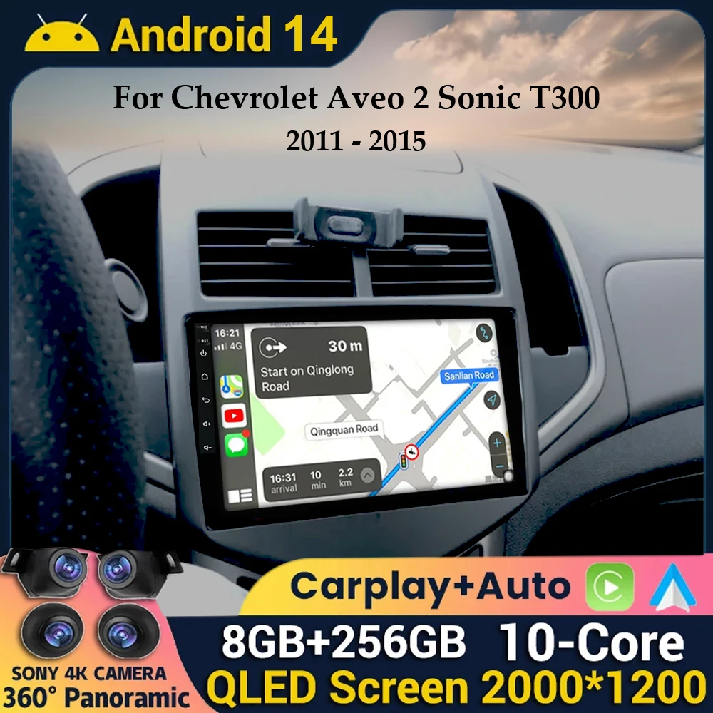 

Android 14 для Chevrolet Aveo 2 Sonic T300 2011 2012 2013 2014 2015 автомобильный радиоприемник, мультимедийный плеер, навигация GPS, Авторадио CarPlay