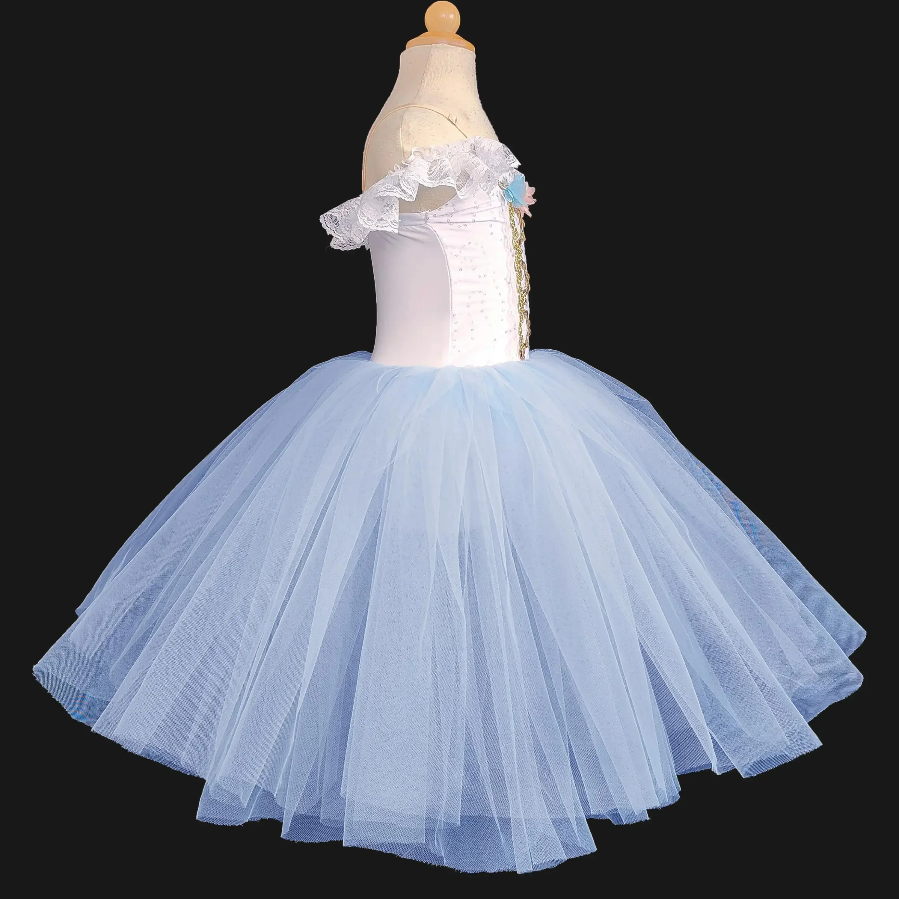 Traje de Ballet profesional azul, tutú de Ballet clásico de bailarina, niño, niña, adulto, tutú de princesa, vestido de Ballet largo de baile