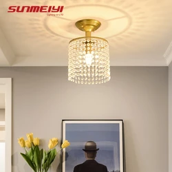 LED Crystal Ceiling Lamps Gold Glass E27 as Gift For Corridor Aisle Bedroom Study Sitting Room Kitchen Chandelier Light Fixture