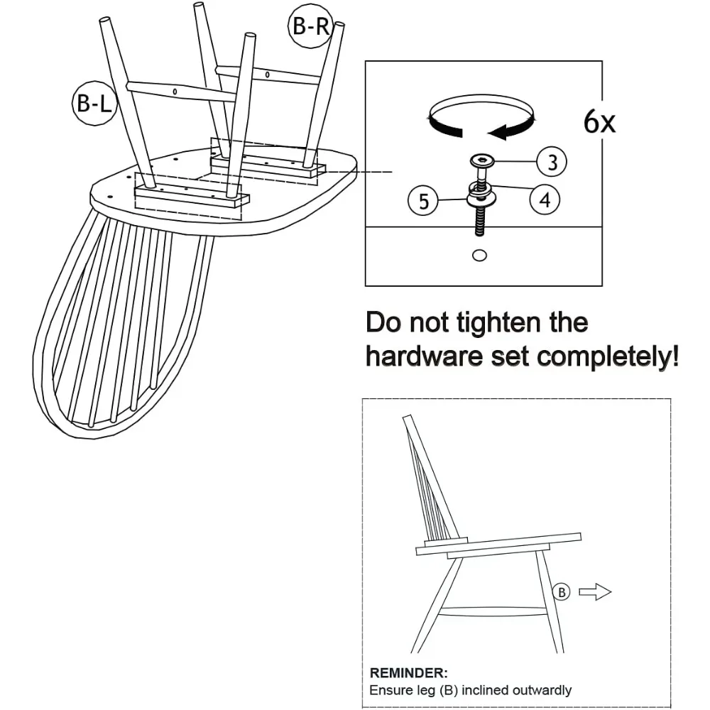 Set di 2 sedie da pranzo Windsor in legno massello, design con schienale alto, stile country vintage, barre trasversali a forma di H, Dini confortevole