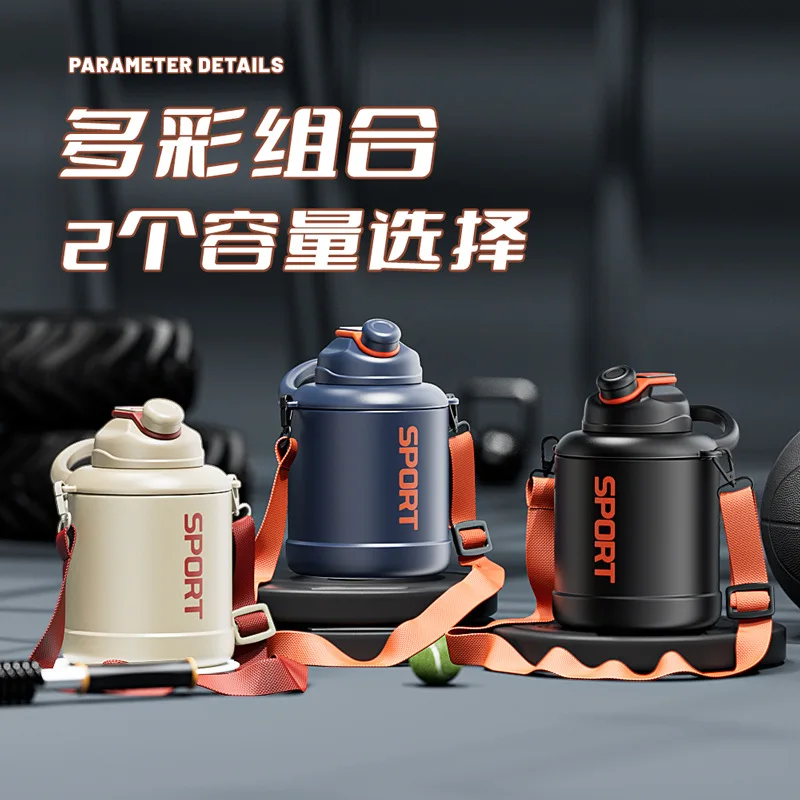 Insulated Cup Large Capacity Male Ton Barrel 316 Stainless Steel Insulated Water Bottle Outdoor Portable New Straw Water Cup