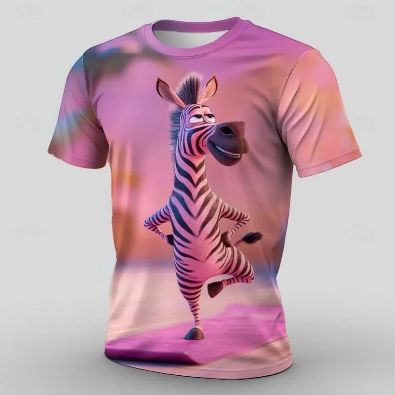 Fashion Abstract Funny Animals Pattern T Shirt For Men Cow Horse 3D Printed Tees Summer Casual Tops Loose Short Sleeve T-Shirts