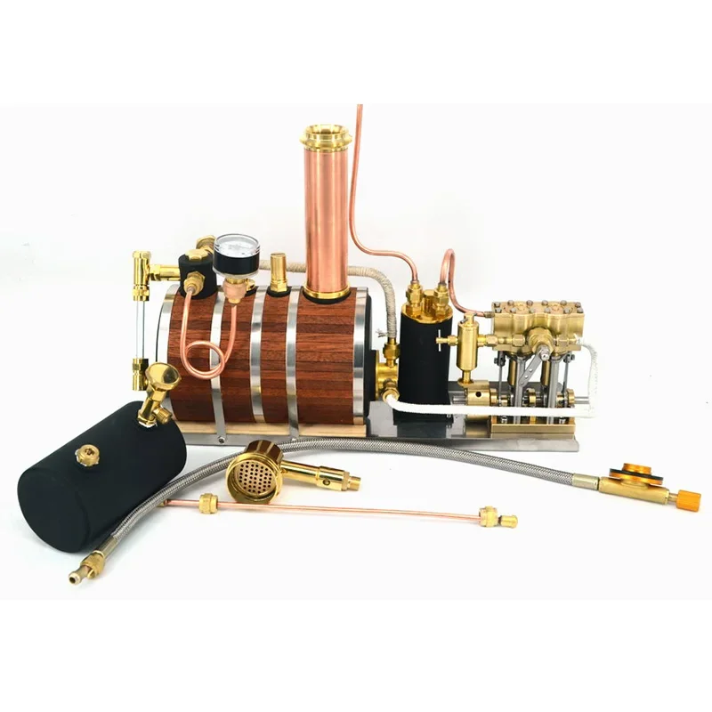 Two-cylinder Steam Engine Model In-line Steam Ship Power Plant Technology Small Production Experimental Toy