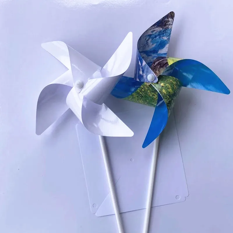 

20pcs Bag Parts Sublimation DIY White Double Sided Forty Cents Blank PET Windmill