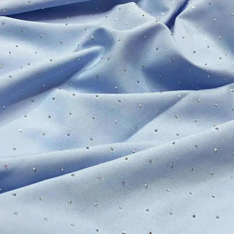 Clothing Fabrics High-grade Ironing Diamond Impermeable Microelastic Fabrics Glossy Decorative Fabrics Stage Wedding Design
