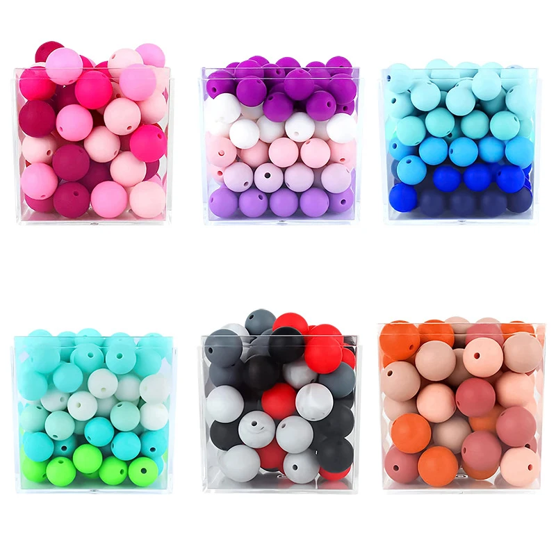 40pcs 12mm Silikon runde Perlen für Schmuck herstellung Beißring Kau perlen DIY Schnuller Kette