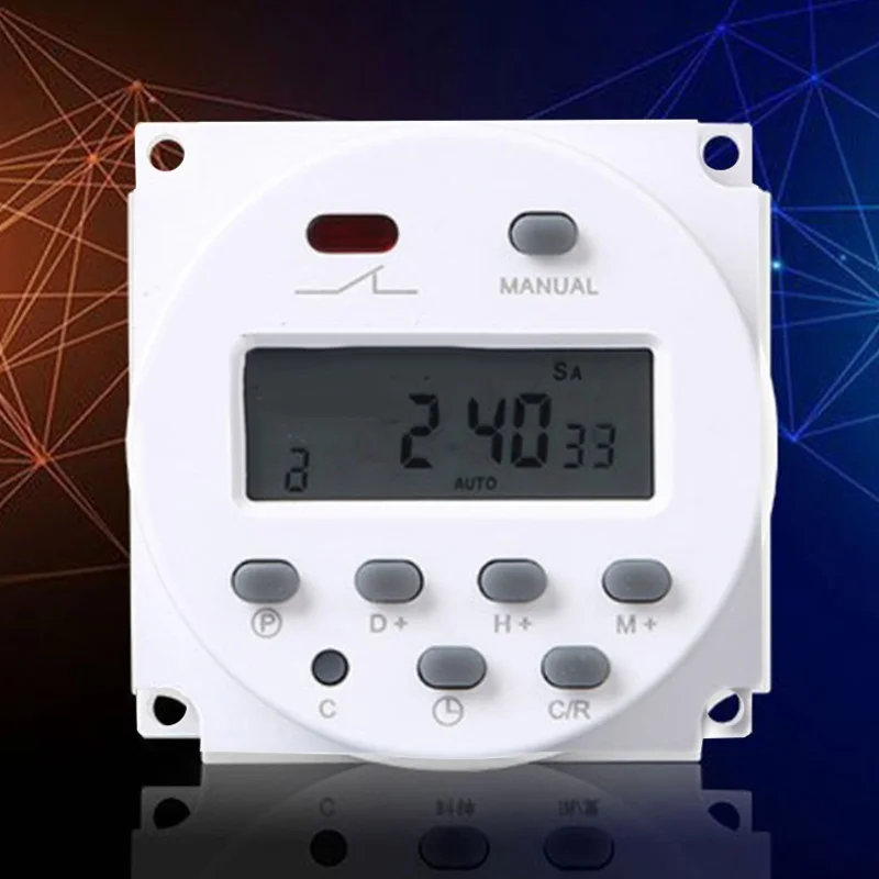 

Digital Timer Switch 17 Groups Timings High Precise Anti Interference Microcomputer Time Relay Timer Switch 220V