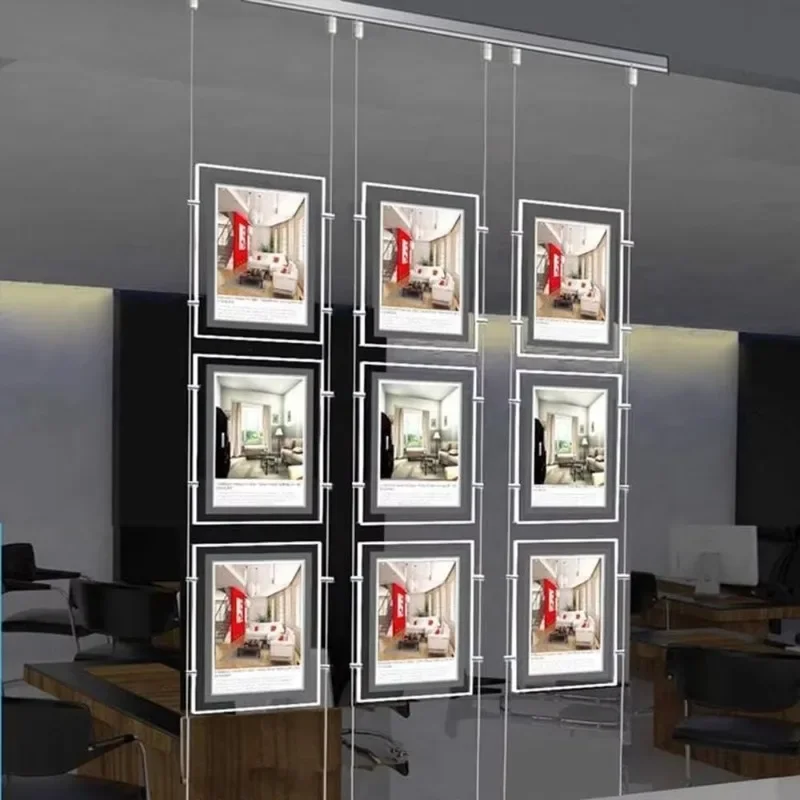 

Indoor ceiling A3 A4 advertising light box acrylic crystal real estate agency Led window display