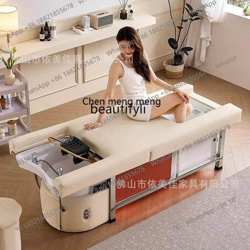 

Z189 Electric lift shampoo bed foot massage head treatment water circulation fumigation health center massage shop barber shop