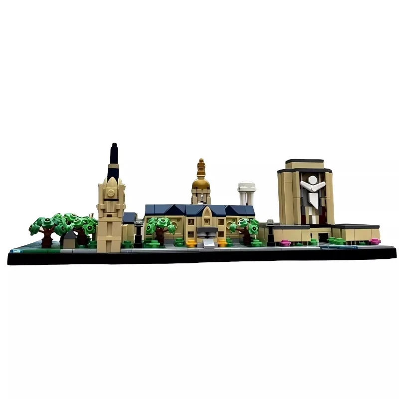 MOC-Juego de bloques de construcción de arquitectura Modular creativa, vista a la calle de la ciudad de París, modelo del horizonte de la Santa madre, juguete para regalo de colección para adultos