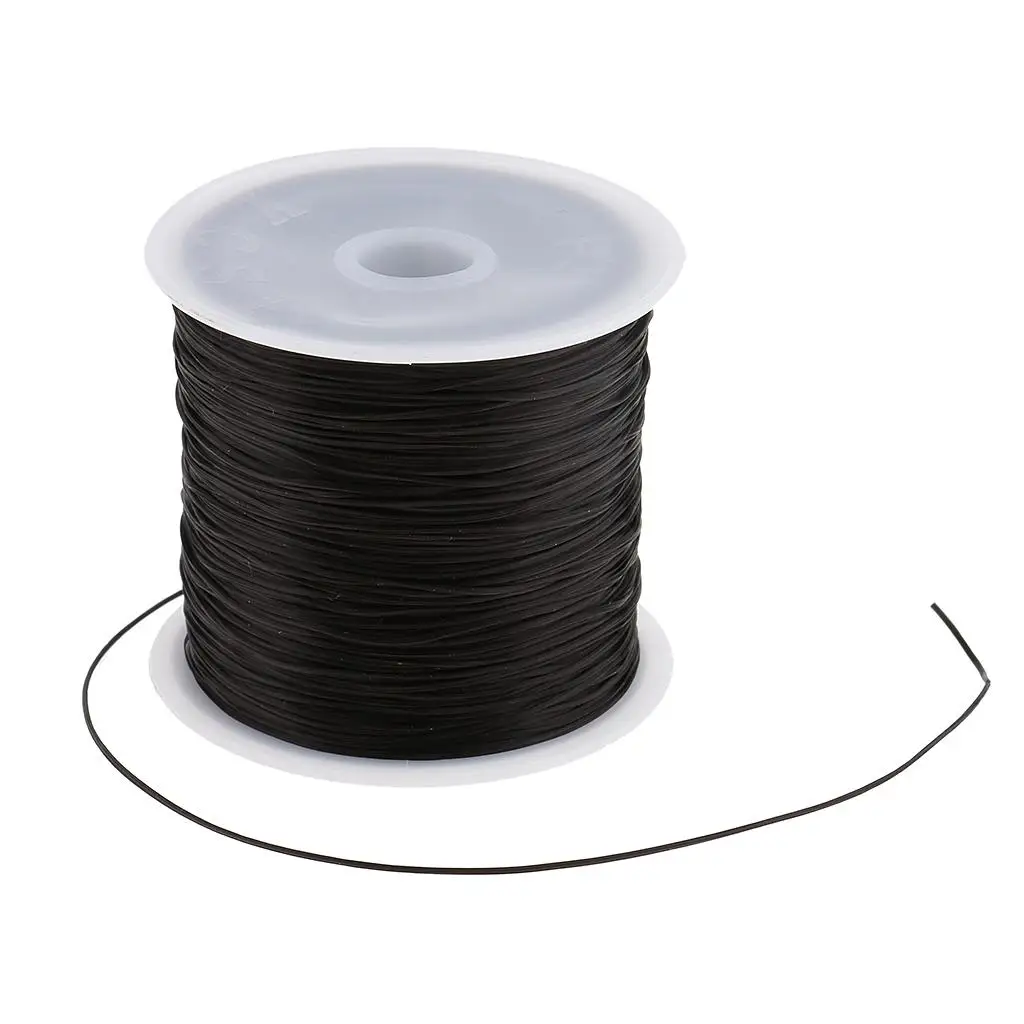 6x60M Salon Crystal Elastic String for Hair Thread Making Weaving Wig Black