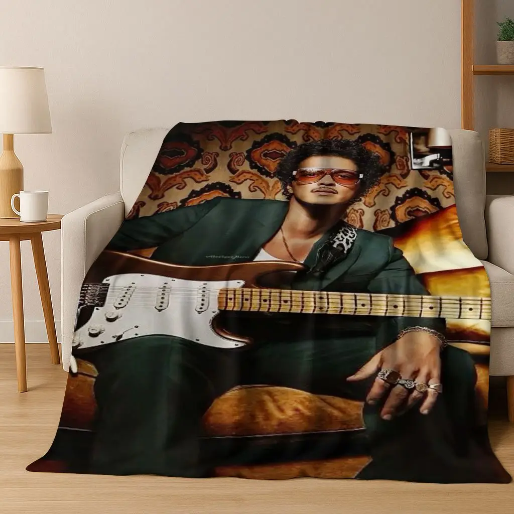 

3D Bruno Mars Superstar Art Flannel Blanket,Cozy Soft Throw Blanket for Home Bedroom Bed Sofa Picnic Office Cover Gift Kid