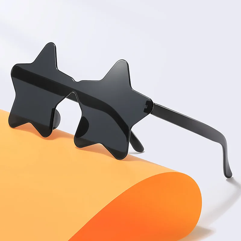 2025 conjoined star frameless unisex sunglasses for cross-border parties, fashionable color glasses, versatile glasses