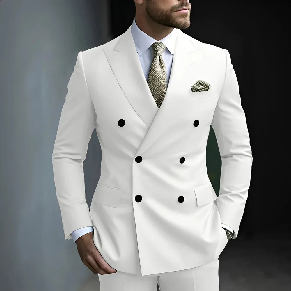 Business Wedding Party Suit Casual Solid Color Coat Men Groom Slim Suit Dress