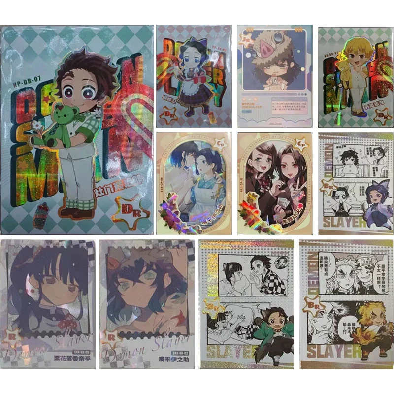 Anime Demon Slayer Kochou Shinobu Kamado Tanjirou Rengoku Kyoujurou Hashibira Inosuke Collector Cards Birthday Gifts Toys