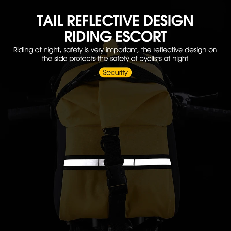 WEST BIKING Bike Bag Bicycle Panniers Rear Rack Bag 25L Large Capacity Waterproof Bicycle Saddle Trunk Bag Luggage For Cycling