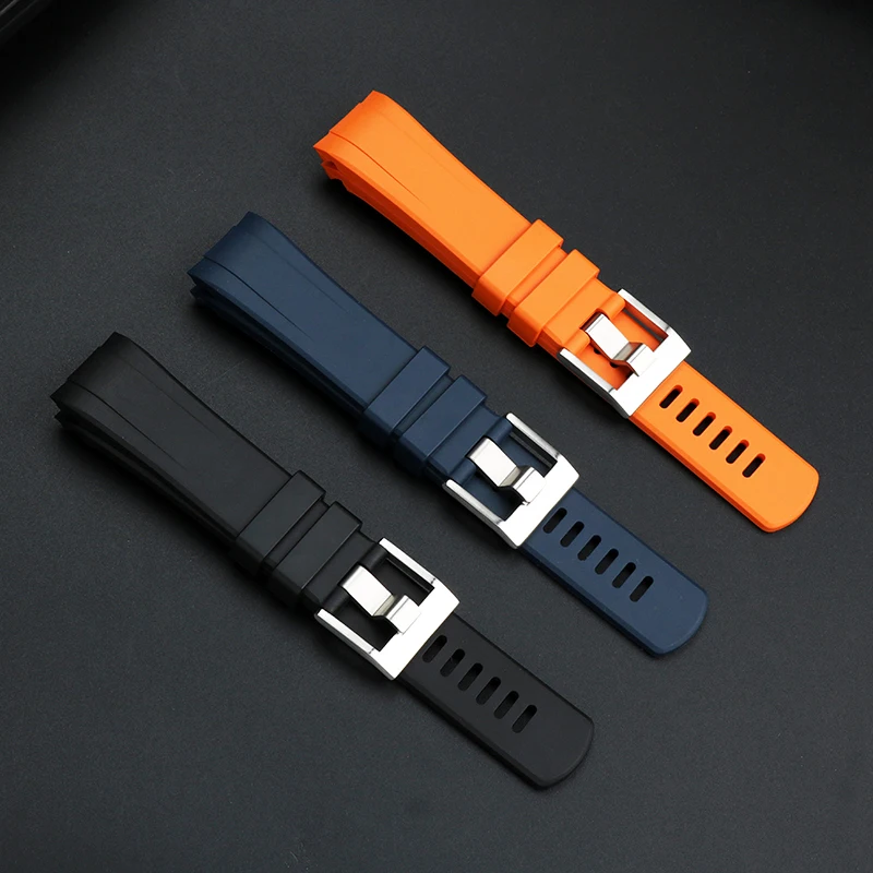 High Quality Fluororubber Strap For Seiko Three Eyed Panda Series SSC909P1 SSC813/819P1 Watch Band 20mm Bracelet Waterproof