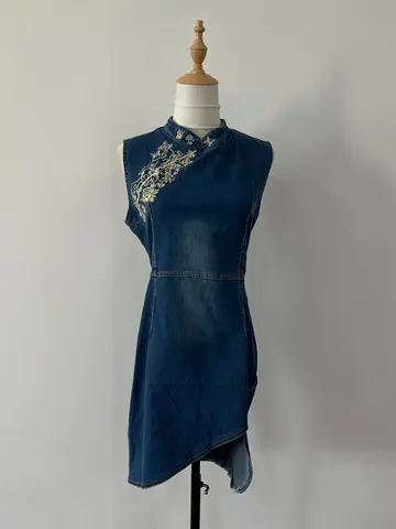 12 best sales denim- och diamantklänning - №8