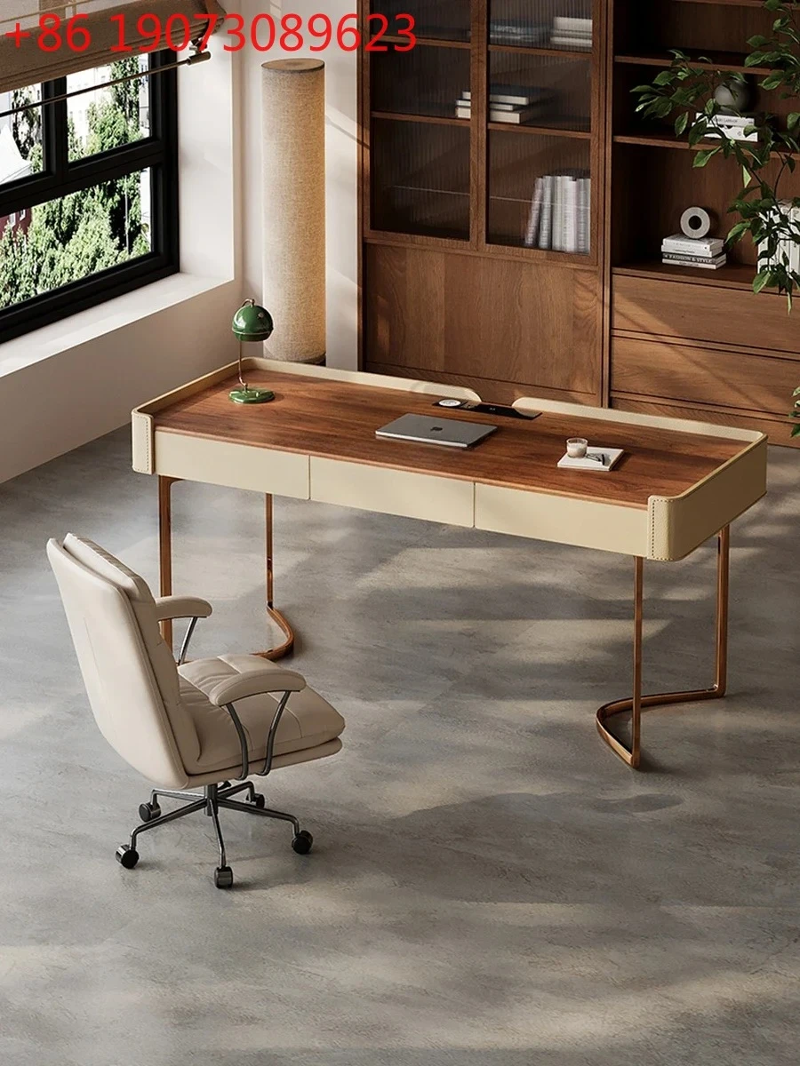 Solid wood desk Modern large flat-floor bedroom Study Italian simple living room Computer desk