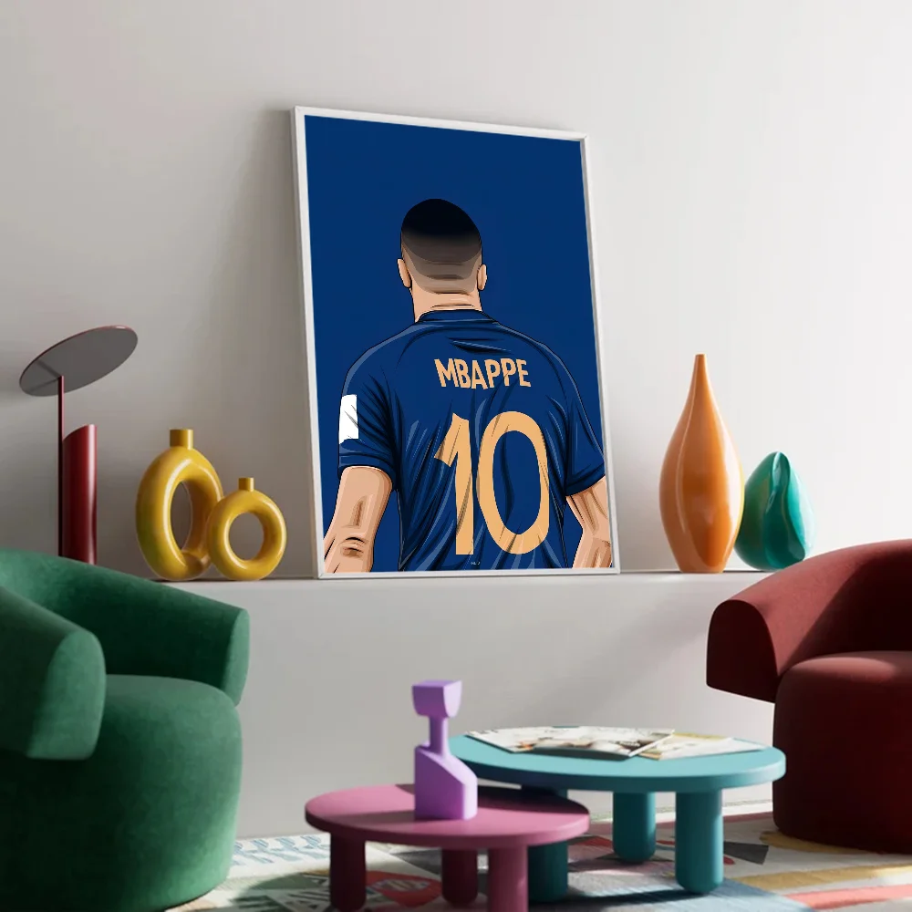 Football Cool-M-Mbappe Superstar Anime Posters Sticky Whitepaper Sticker DIY Room Bar Cafe Kawaii Room Decor