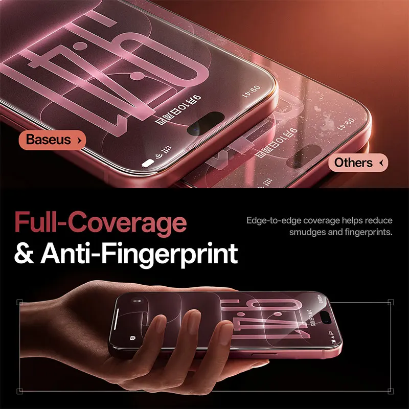 Szkło hartowane Baseus Corning do iPhone 18 17 Pro Max, folia ochronna na ekran, zabezpieczająca przed podglądaniem, odporna na uderzenia, łatwa w montażu. — zdjęcie produktu 5
