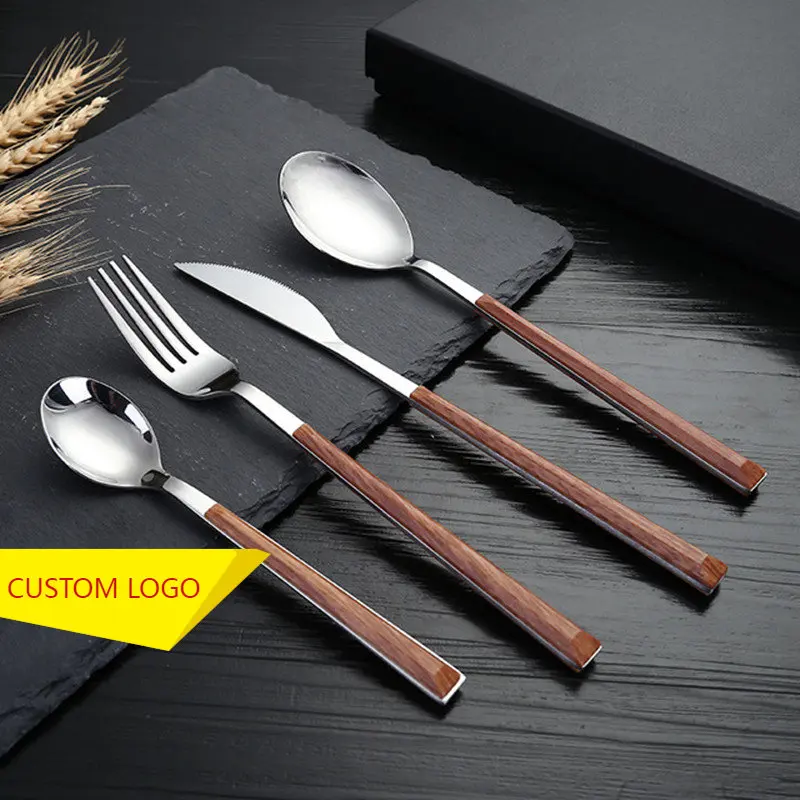 

Женский набор кухонных столовых приборов из 24 предметов, посуда, вилки и ложки из нержавеющей стали, нож, чайные ложки, столовая посуда