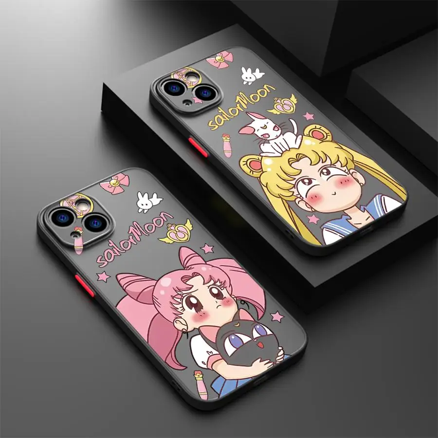 Cartoon S-Sailors Moon Funda Back Phone Cover Case for iPhone 17 Pro Max 15 Air 14 XS XR 13 Mini 7 8 SE 11 16 Plus 12