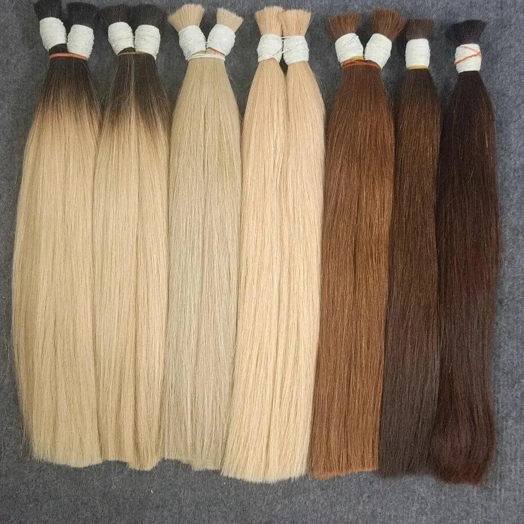 100% شعر بشري حقيقي السائبة الشعر التمديد لا آلة لحمة صنع عذراء ريمي مستقيم الشعر السائبة 18-30 بوصة 100 جرام شعر أشقر طبيعي